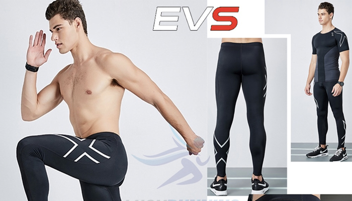 กางเกงวิ่งรัดกล้ามเนื้อ รุ่น EVS Running Compression Pants Tights Men Sports(F11)